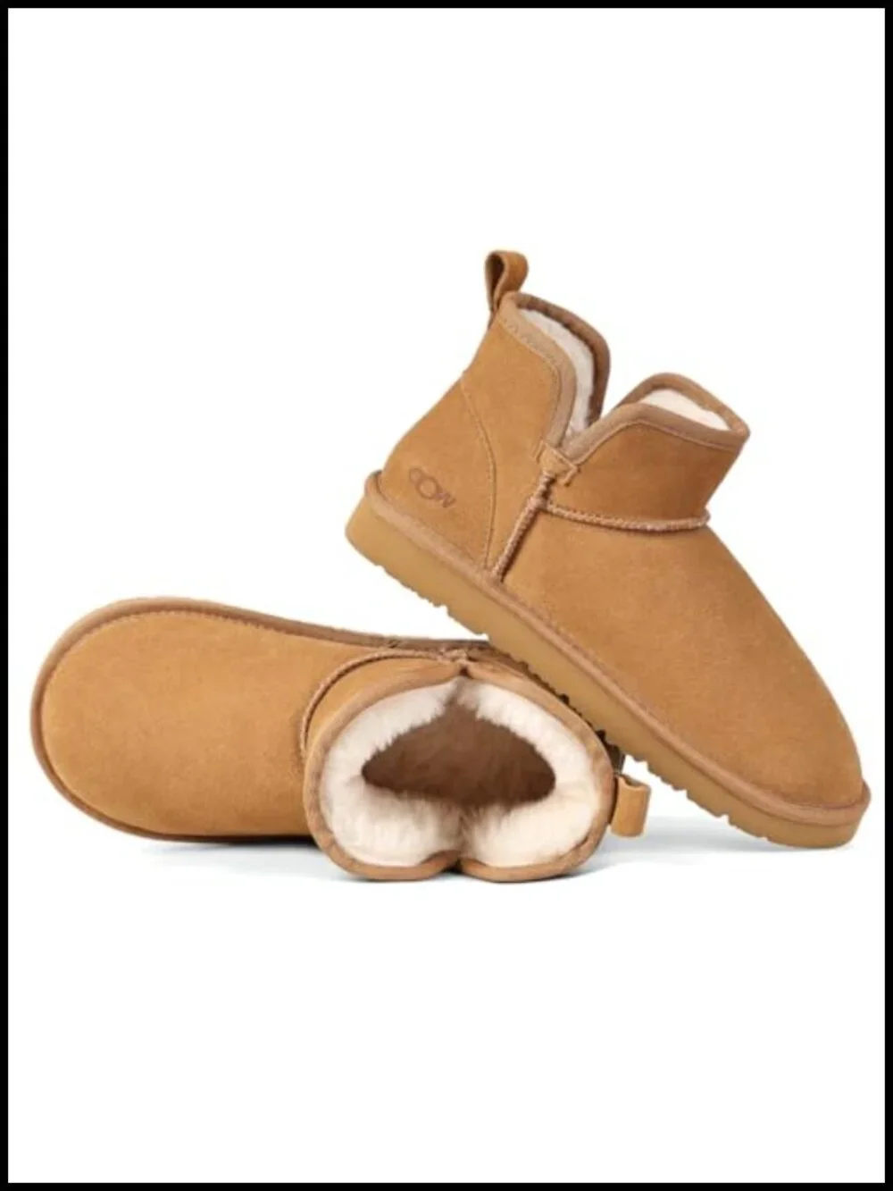 Genuine Suede Ankle Snow Boots for Women Slip On Short Booties